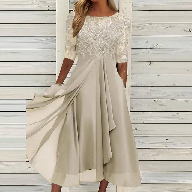 Dunkelblaues Damen Festkleid