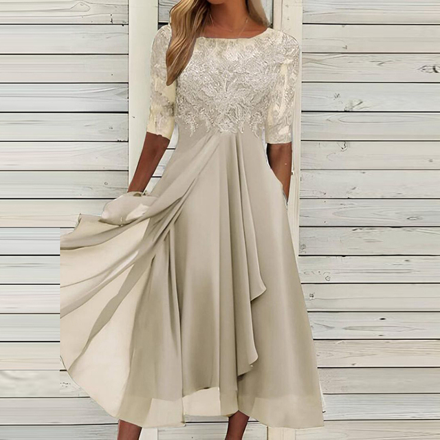 Norvielle Damen Sommerkleid Elegant Leicht