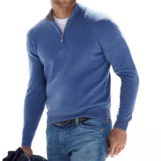 Herren Pullover V-Ausschnitt Baumwolle Alltag