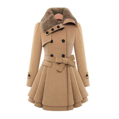Yena Damen Trenchcoat Veganer Pelz