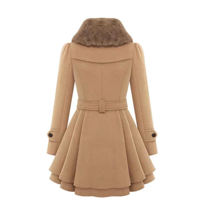 Yena Damen Trenchcoat Veganer Pelz