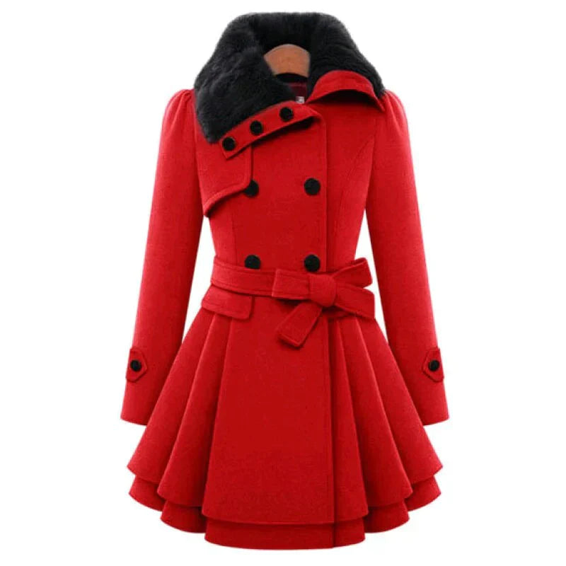 Yena Damen Trenchcoat Veganer Pelz