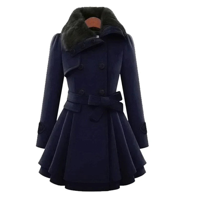 Yena Damen Trenchcoat Veganer Pelz