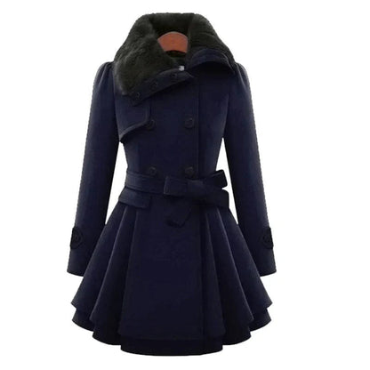 Yena Damen Trenchcoat Veganer Pelz