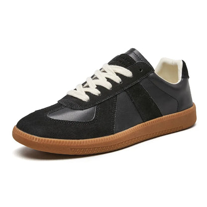 Herren Sneaker Leder Wildleder Komfortabel Schwarz - Norvielle