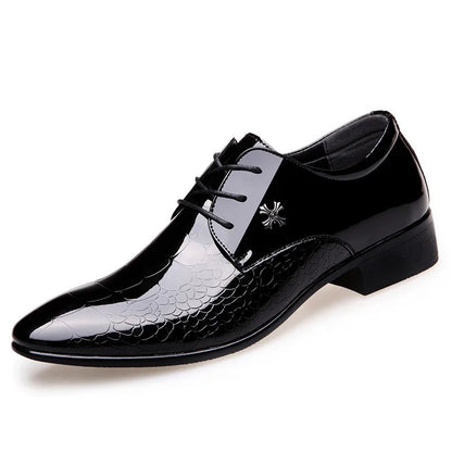 Elegante Herren Lack-Schnürschuhe