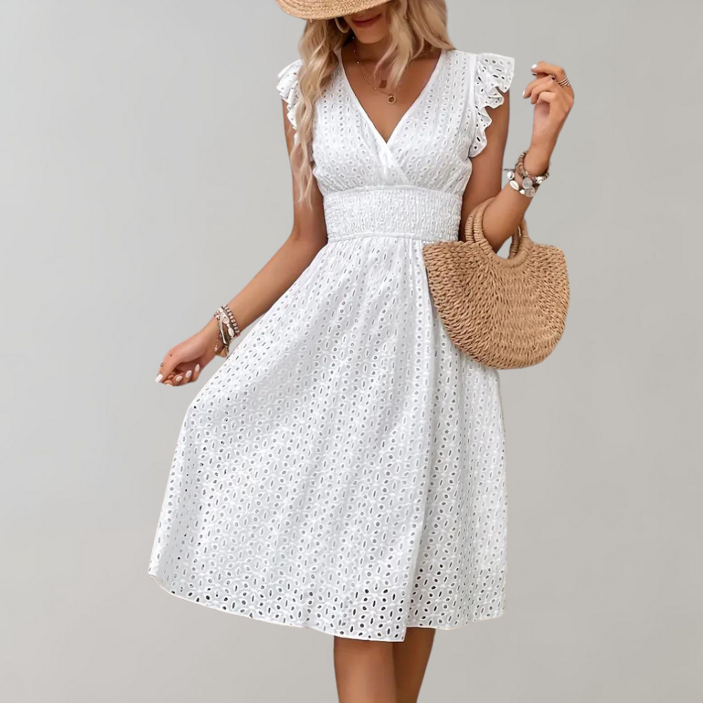 Damen Sommerkleid Leichtes Luftiges Kleid Hellblau - Norvielle