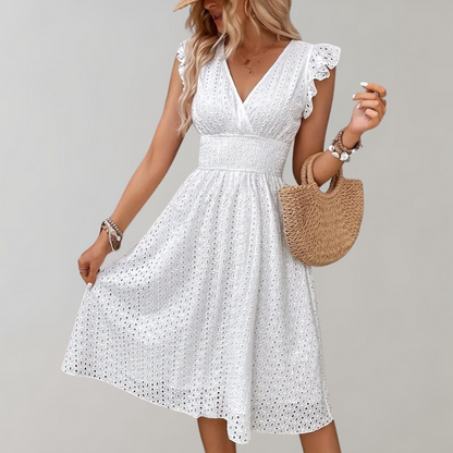 Damen Sommerkleid Leichtes Luftiges Kleid Hellblau
