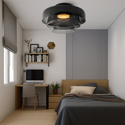 Nordic Glas Pendelleuchte Gestuft Weiss