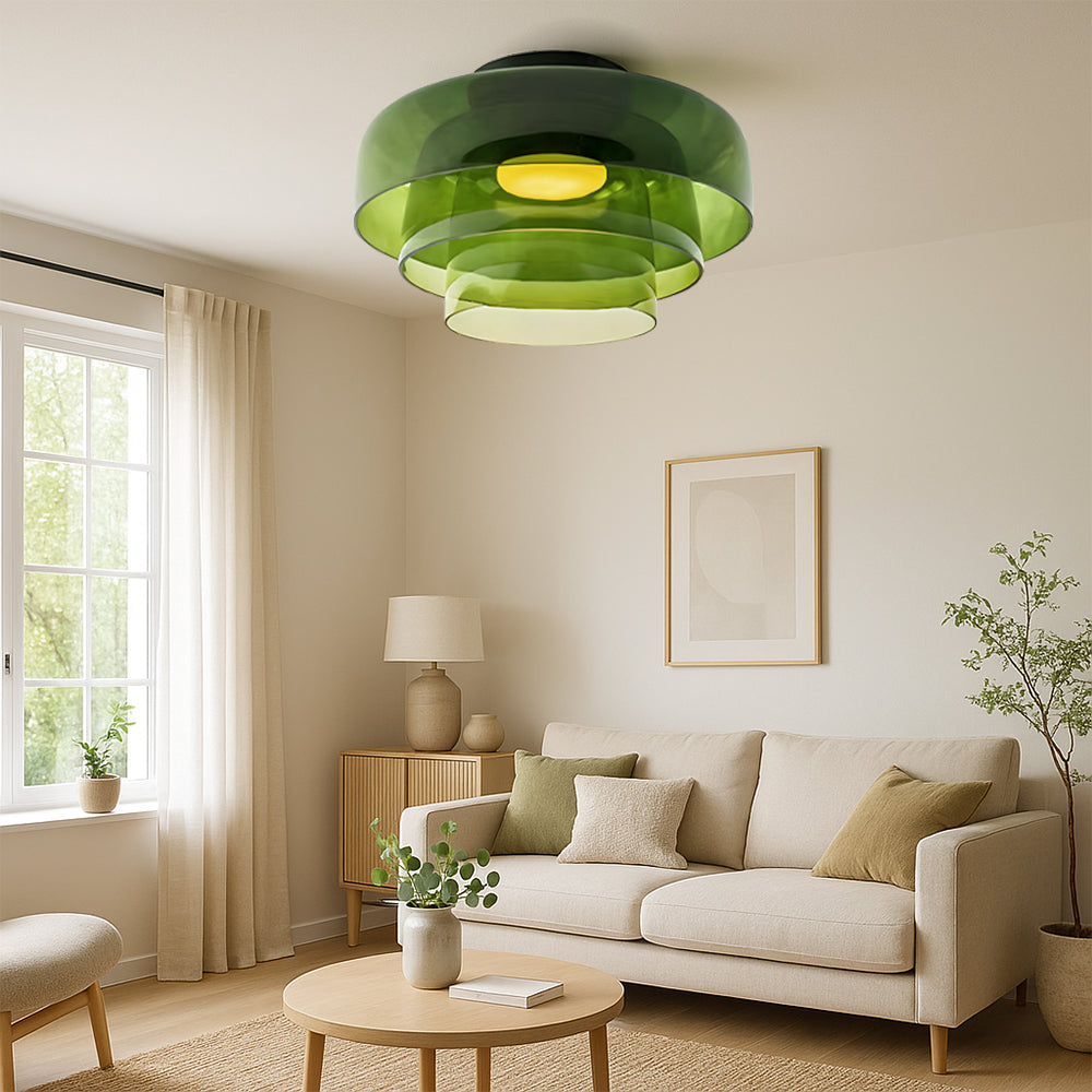 Nordic Glas Pendelleuchte Gestuft Weiss