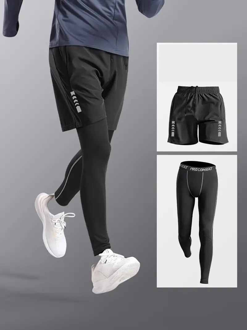Herren Sportset 2-teilig Tights Shorts