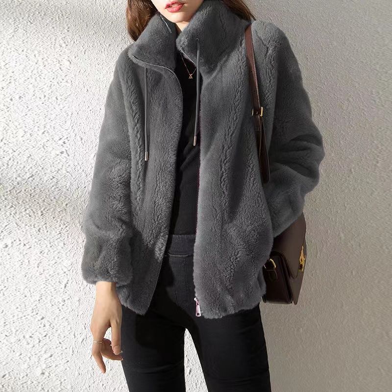 Norvielle Damen Lederjacke Modisch Schwarz - Norvielle