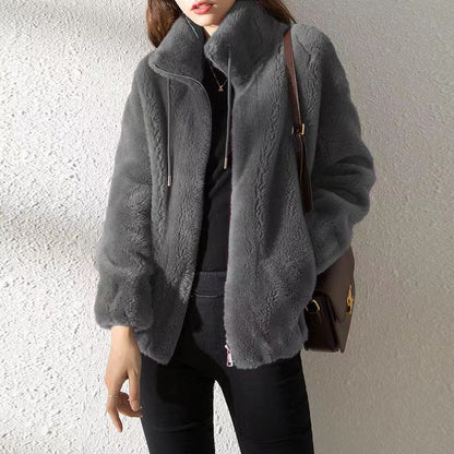 Norvielle Damen Lederjacke Modisch Schwarz - Norvielle