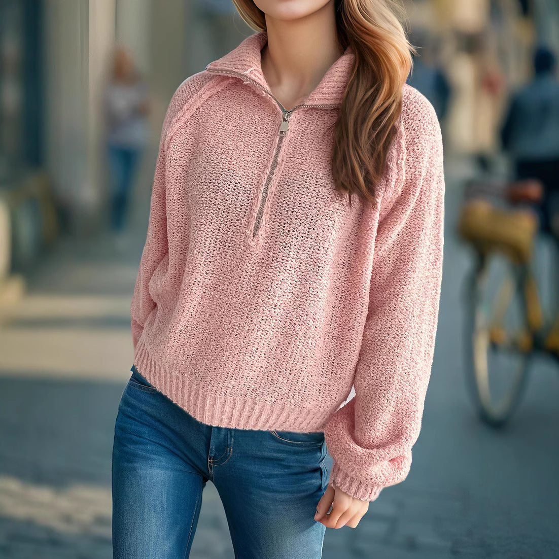 Damen Strickpullover Oversized Ärmel Norvielle