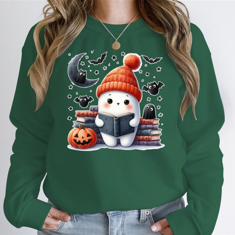 Damen Sweatshirt Halloween-Motiv Hochwertig Grün