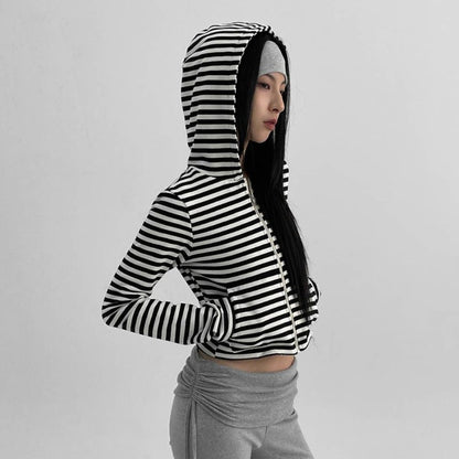 Damen Cropped Sweatjacke Luftig Reißverschluss Norvielle