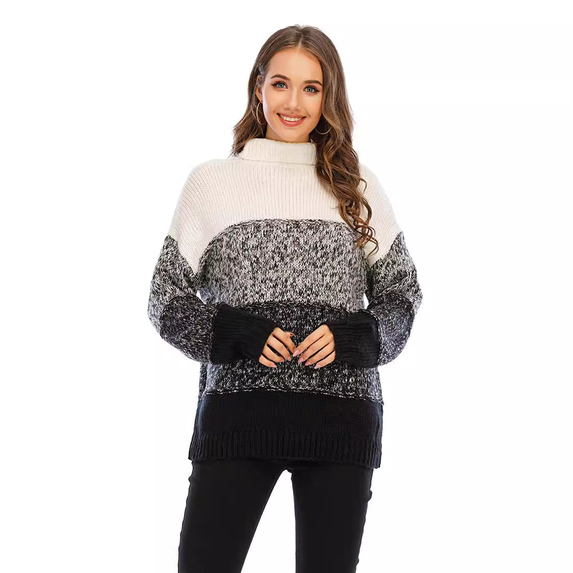 Damen Rollkragenpullover Strukturiert Kuschelig Norvielle