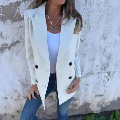 Damen Blazer Doppelter Knopfleiste Stylischer Schnitt Norvielle