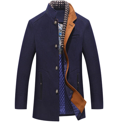 Herren Wollmantel Slim Fit