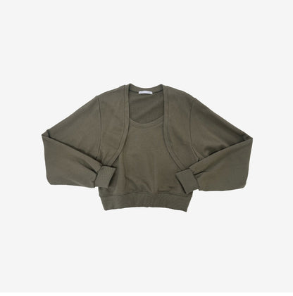 Damen Cropped Sweatjacke Weich Ärmel Norvielle