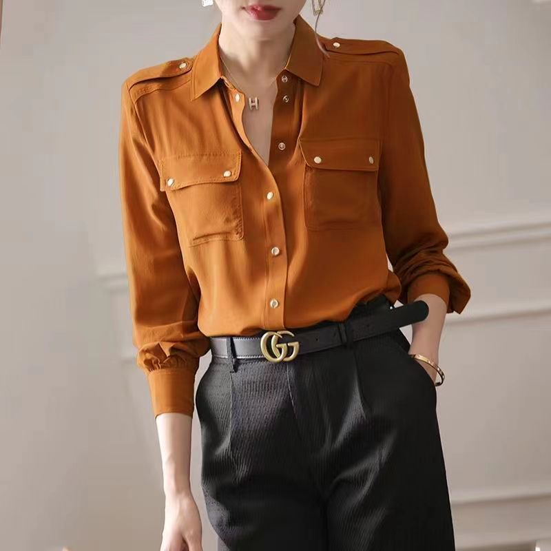 Damen Bluse mit Brusttaschen Norvielle