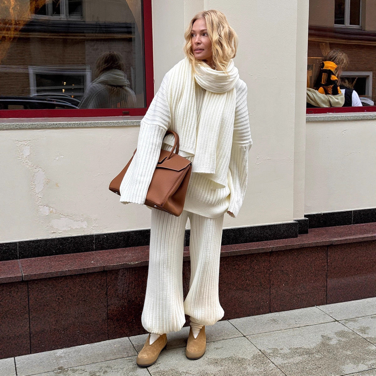 Damen Strickanzug Weites Design Elegantes Norvielle