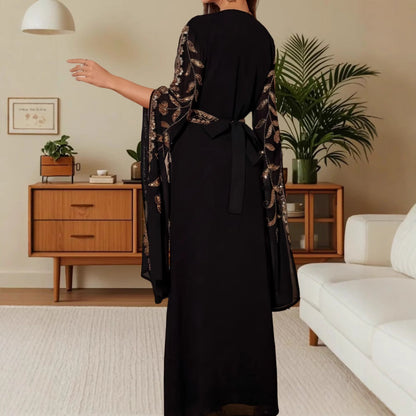 Damen Kaftan-Kleid mit Stickereien Fließender Schnitt Norvielle
