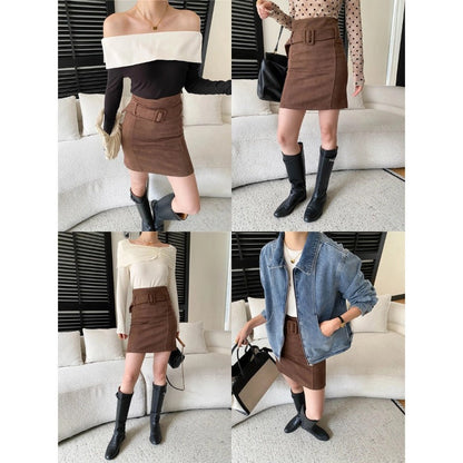 Damen Minirock Wildleder Weich