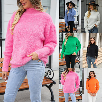 Damen Hochkragenpullover Voluminöse Ärmel Norvielle - Norvielle