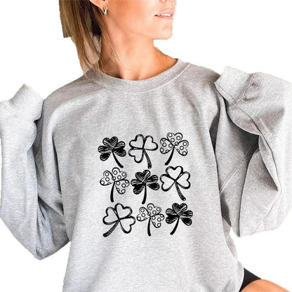 Damen Sweatshirt Kleeblatt-Motiv Norvielle