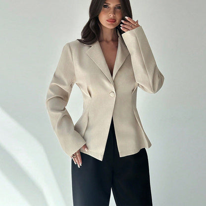 Damen Blazer Tailliert Feiner Stoff