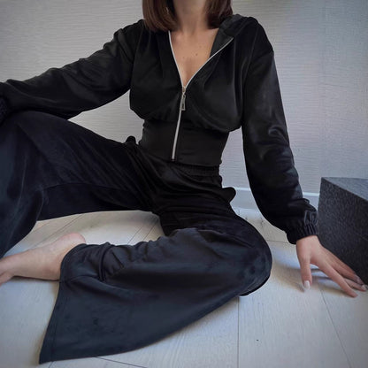 Damen Lounge-Set mit Kapuze elastischer Bund Norvielle