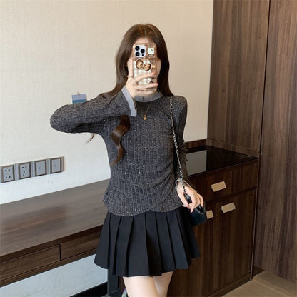 Damen Feinstrickpullover Eleganter Kragen Norvielle