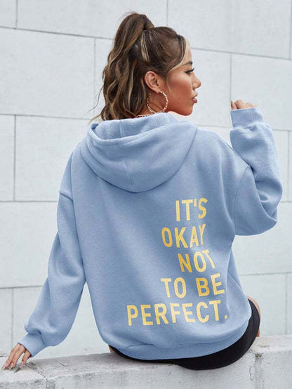 Damen Kapuzenpullover Kuscheliges Innenfutter Motivierender