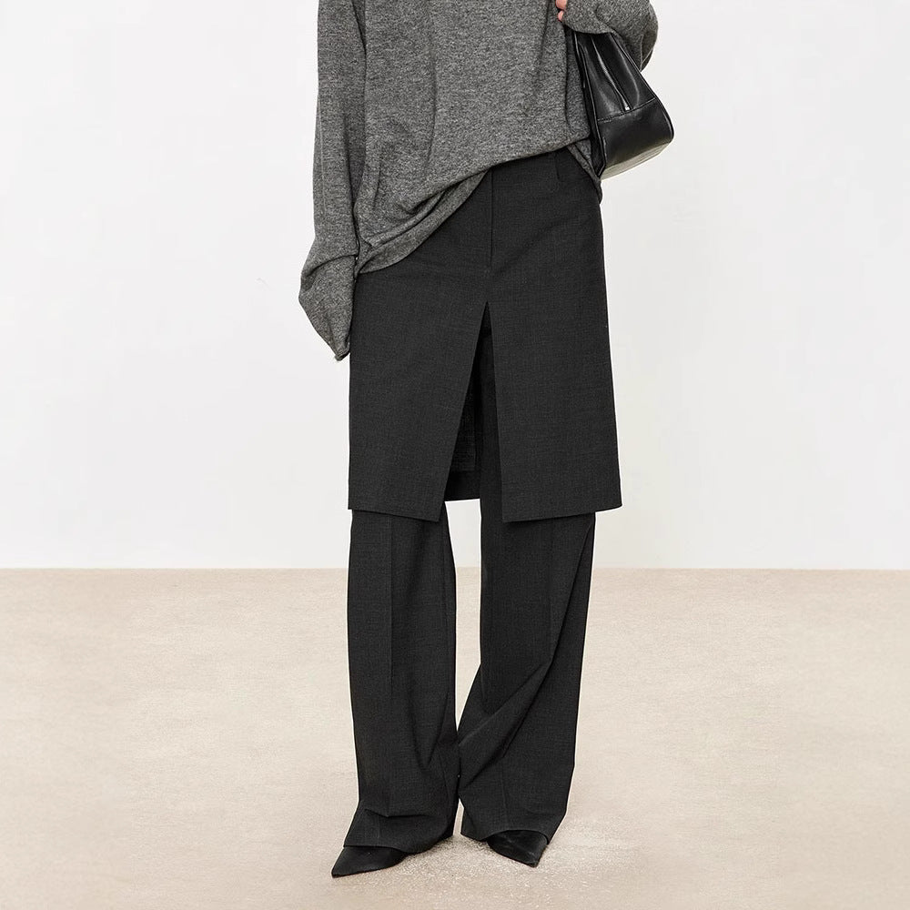 Damen Anzughose Weite Passform Baumwolle Elegant