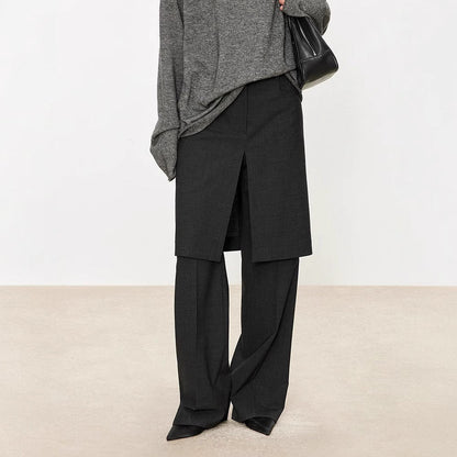 Damen Anzughose Weite Passform Baumwolle Elegant