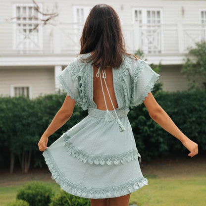 Damen Sommerkleid Romantische Spitze Norvielle
