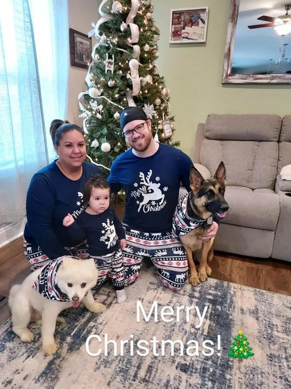 Weihnachts-Pyjamas Elchmuster Familienpyjama