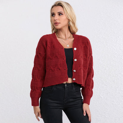 Damen Grobstrickjacke Norvielle Komfortschnitt Einzigartiges Muster