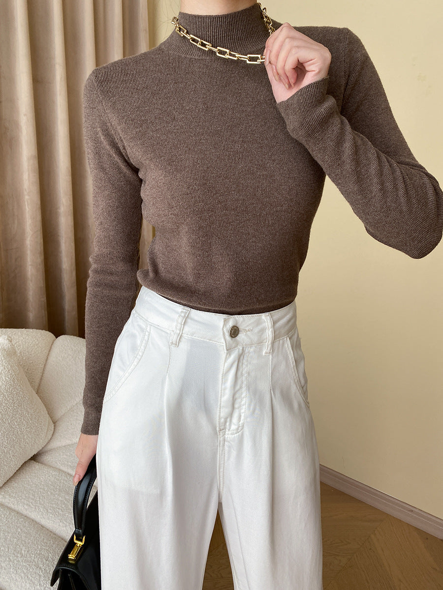 Damen Feinstrickpullover Hochkragen Norvielle