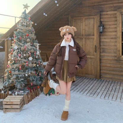 Damen Winterjacke Gepolstert Kuscheliger Kragen