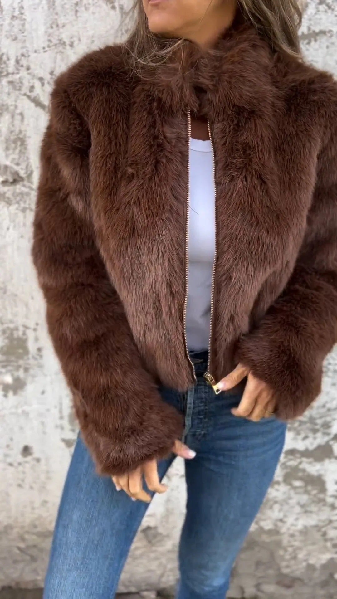 Damen Fleecejacke Hochkragen Kuschelig Norvielle