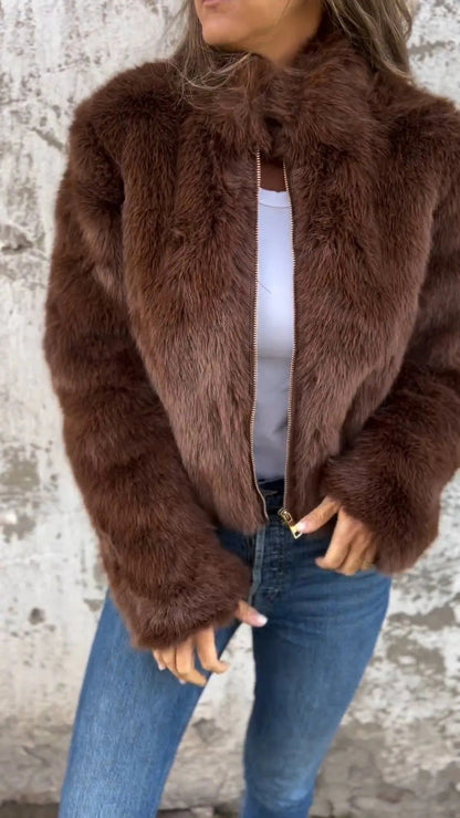 Damen Fleecejacke Hochkragen Kuschelig Norvielle