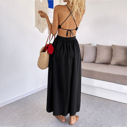 Damen Maxikleid Abnehmbare Träger Cut-Out-Details Norvielle