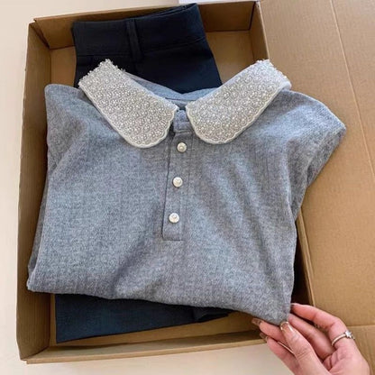 Damen Polo-Oberteil Elegant Kragen Norvielle