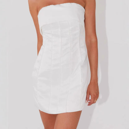 Damen Cocktailkleid Schulterfrei Elegant Tailliert Norvielle - Norvielle