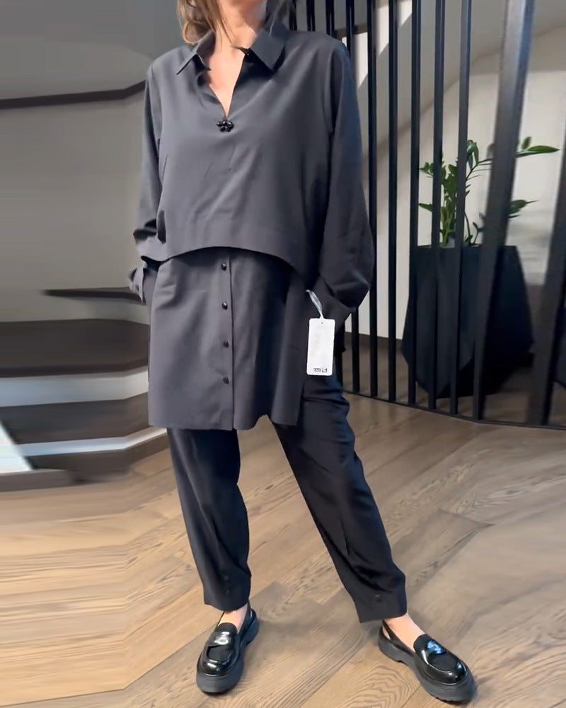 Damen Zweiteiliger Anzug Bluse und Hose Norvielle