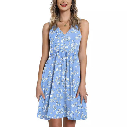 Damen Blumenkleid A-Linie V-Ausschnitt Norvielle - Norvielle