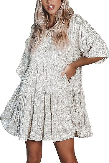Damen Abendkleid Pailletten Norvielle Glitzer