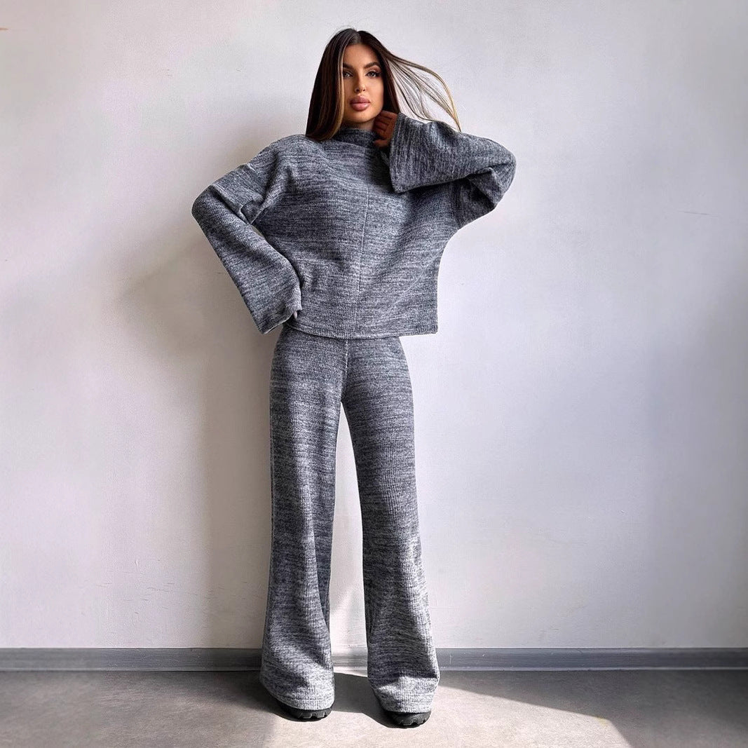Damen Loungewear-Set Weites Rippdesign Bequem